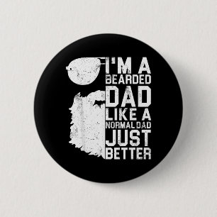 Chapa Redonda De 5 Cm Camiseta de Papá Barbudo Humor Divertido de Barba 