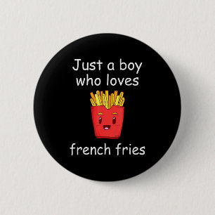 Chapa Redonda De 5 Cm Camiseta de Patatas Fritas Divertida Amante de Pat