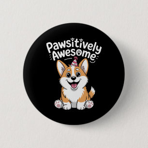 Chapa Redonda De 5 Cm Camiseta de perro de cumpleaños de Corgi absolutam