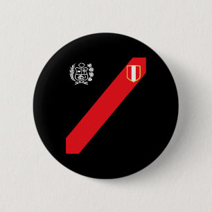 Chapa Redonda De 5 Cm Camiseta de Perú Escudo de la Bandera Peruana Retr