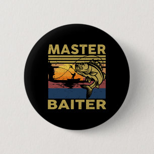 Chapa Redonda De 5 Cm Camiseta de pesca Master Iter divertida regalo abu