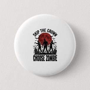 Chapa Redonda De 5 Cm Camiseta de Princesa Zombie Horror Vintage Gráfico