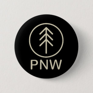 Chapa Redonda De 5 Cm Camiseta De Senderismo Del Icono Del Árbol Del Pac