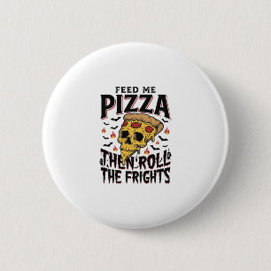 Chapa Redonda De 5 Cm Camiseta de terror de pizza grabado vintage noche
