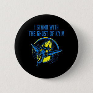 Chapa Redonda De 5 Cm Camiseta de Ucrania – Piloto As I Stand With The G