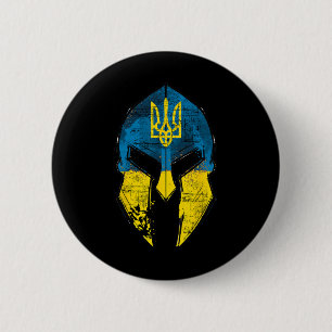 Chapa Redonda De 5 Cm Camiseta de Ucrania Sparta Casco Escudo de Ucrania