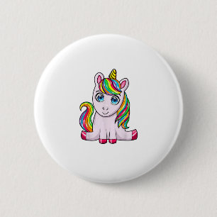 Chapa Redonda De 5 Cm Camiseta de Unicornio Savage Sweet Unicorn Rainbow