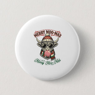 Chapa Redonda De 5 Cm Camiseta de vaca de Navidad divertida punzada de v