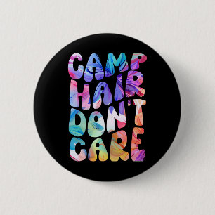 Chapa Redonda De 5 Cm Camiseta de verano para niña de camping con cabell