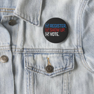 Chapa Redonda De 5 Cm Camiseta de Voto de Registro Comparecencia