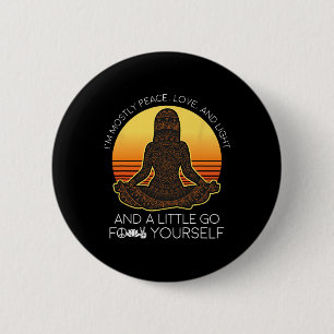 Chapa Redonda De 5 Cm Camiseta de yoga principalmente paz amor y luz y u