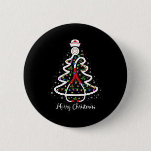 Chapa Redonda De 5 Cm Camiseta del árbol de Navidad de enfermera Estetos