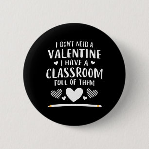 Chapa Redonda De 5 Cm Camiseta del Día de San Valentín para el profesor 