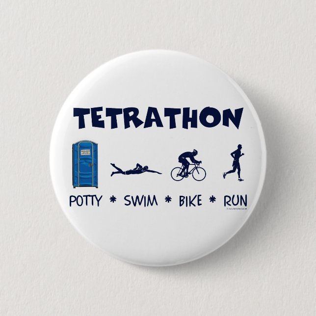Chapa Redonda De 5 Cm Camiseta del Triathlon de Tetrathon (Anverso)
