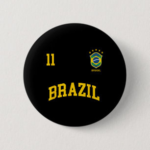 Chapa Redonda De 5 Cm Camiseta deportiva del equipo de fútbol brasileño