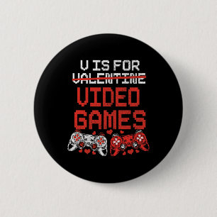 Chapa Redonda De 5 Cm Camiseta Día de San Valentín De Videojuego Para Ni