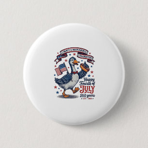 Chapa Redonda De 5 Cm Camiseta Diseño de Ganso del Cuatro de Julio Vinta
