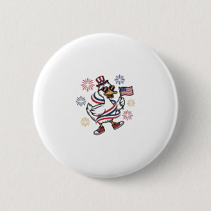Chapa Redonda De 5 Cm Camiseta Diseño de Grabado Antiguo Pato Patriótico