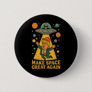 Chapa Redonda De 5 Cm Camiseta Divertida Abducción Alien Trump Ovni Espa