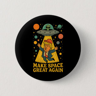 Chapa Redonda De 5 Cm Camiseta Divertida Abducción Alien Trump Ovni Espa