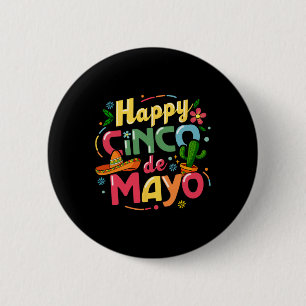 Chapa Redonda De 5 Cm Camiseta Divertida Cinco De Mayo Vamos Fiesta Squa