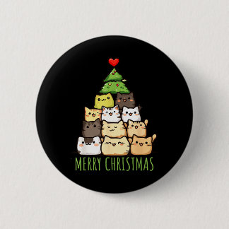 Chapa Redonda De 5 Cm Camiseta divertida de amor por gatos en Navidad _