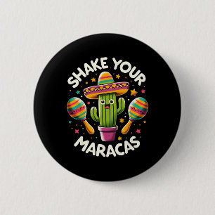 Chapa Redonda De 5 Cm Camiseta divertida de cactus agitador de maracas C