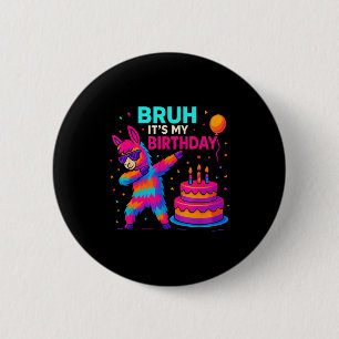 Chapa Redonda De 5 Cm Camiseta divertida de cumpleaños de llama haciendo