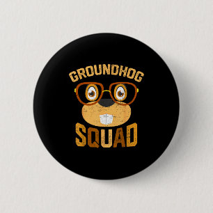 Chapa Redonda De 5 Cm Camiseta divertida de la pandilla de la marmota Dí