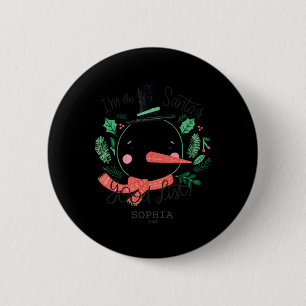 Chapa Redonda De 5 Cm Camiseta divertida de Navidad con muñeco de nieve 