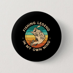 Chapa Redonda De 5 Cm Camiseta Divertida de Pesca Leyenda de la Pesca