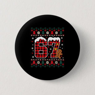 Chapa Redonda De 5 Cm Camiseta divertida de pijama de Navidad 67 Seis Si