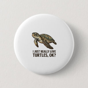 Chapa Redonda De 5 Cm Camiseta divertida de tortuga amante de tortugas v