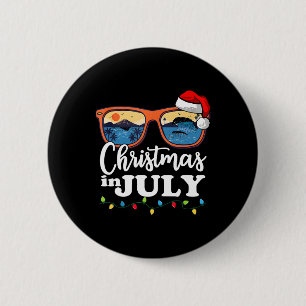 Chapa Redonda De 5 Cm Camiseta Divertida Navidad En Julio Santa Verano P