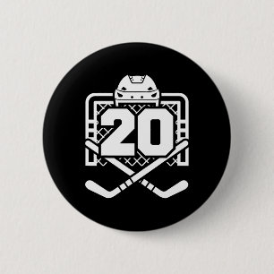 Chapa Redonda De 5 Cm Camiseta divertida número 20 de hockey jugador de