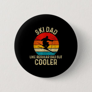 Chapa Redonda De 5 Cm Camiseta divertida para papá esquiador regalo para