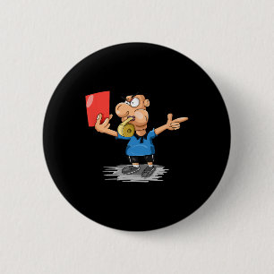 Chapa Redonda De 5 Cm Camiseta divertida regalo tarjeta roja árbitro fút