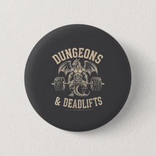 Chapa Redonda De 5 Cm Camiseta Dungeons Deadlifts Gimnasio Entrenamiento