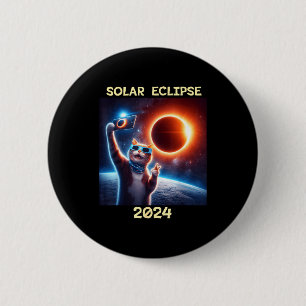 Chapa Redonda De 5 Cm Camiseta Eclipse Solar Gato