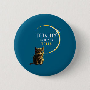 Chapa Redonda De 5 Cm Camiseta Eclipse Solar Total Texas Gato
