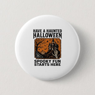 Chapa Redonda De 5 Cm Camiseta Embrujada de Halloween Diseño de Fiesta V
