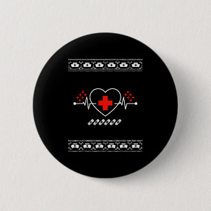 Chapa Redonda De 5 Cm Camiseta Enfermera Latido de Corazón Cruz Venda