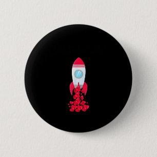 Chapa Redonda De 5 Cm Camiseta Espacial Del Día De San Valentín Te Amo H