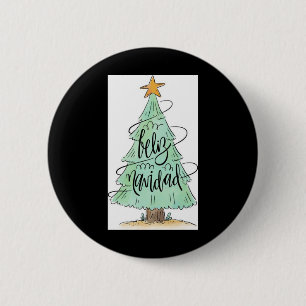 Chapa Redonda De 5 Cm Camiseta Feliz Navidad Árbol de Navidad