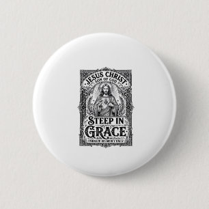 Chapa Redonda De 5 Cm Camiseta gráfica de amante del té de Jesús Cristia