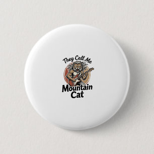 Chapa Redonda De 5 Cm Camiseta Gráfica de Gato de Montaña Grabado Vintag
