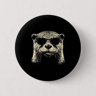 Chapa Redonda De 5 Cm Camiseta Gráfica de Nutria con Gafas de Sol para H
