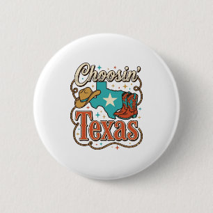 Chapa Redonda De 5 Cm Camiseta gráfica de vaquera vintage de Texas Weste