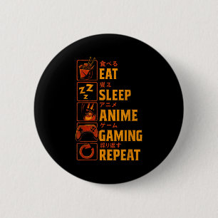 Chapa Redonda De 5 Cm Camiseta gráfica divertida de anime para jugadores