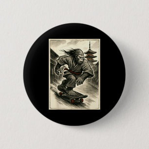 Chapa Redonda De 5 Cm Camiseta gráfica divertida de arte japonés vintage
